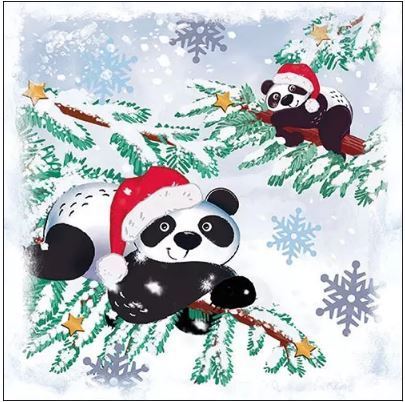 Pandas in the snow