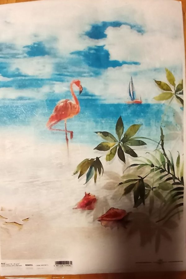 Reispapier Flamingo  0601