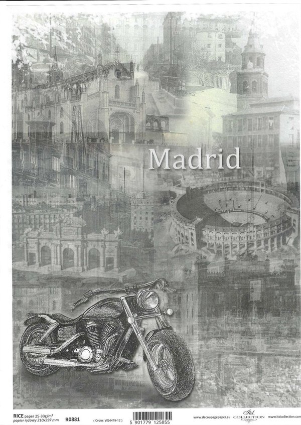 Reispapier Madrid 0881