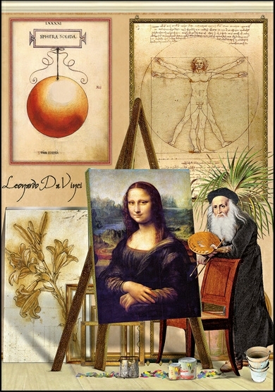 Doppelkarte Art  Leonardo da Vinci