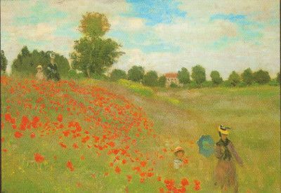 Postkarte Monet, Claude, Mohnblumenfeld bei Argenteuil