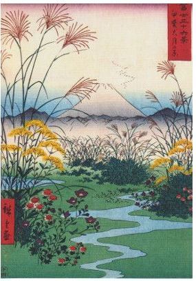 Postkarte Hiroshige, Utagawa, Die Otsuki Ebene