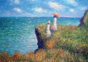 Postkarte Monet, Claude, Spaziergang am Kliff
