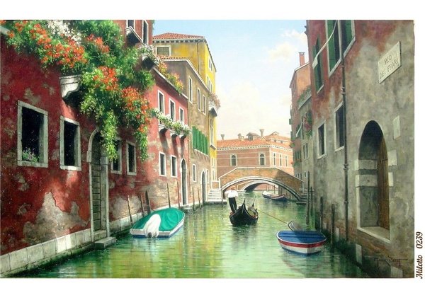 Reispapier Venice river