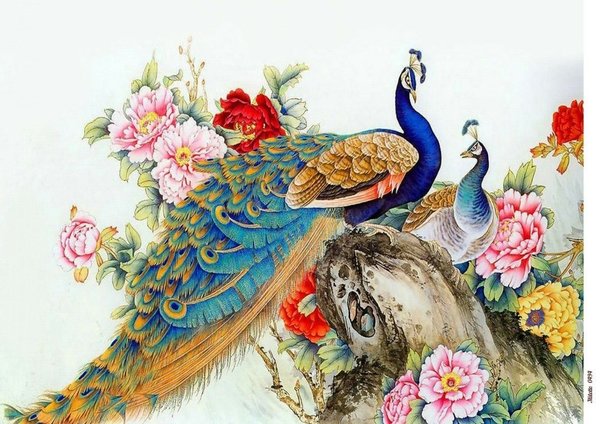 Reispapier Peacock