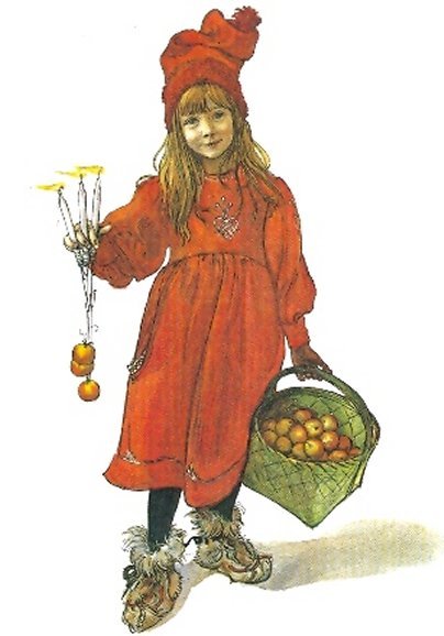 Postkarte Künstler-Postkarte  Larsson, Carl, Brita als Idun, Äpfel